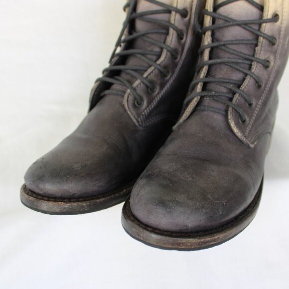 FREEBIRD Charlie Dip Ombre  two tone combat leather tanker hiking boots lace up - Picture 4 of 10